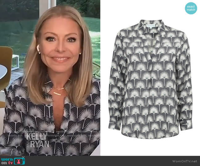 Lotty B Kim Silk Blouse worn by Kelly Ripa on Live with Kelly and Mark