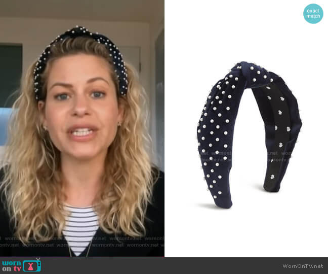 Lele Sadoughi X J.Crew Velvet Knot Headband with Pearls