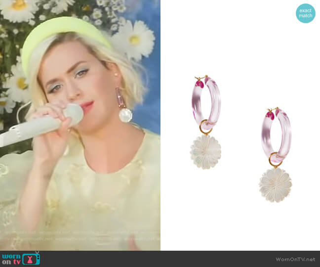Lizzie Fortunato Spritz Pearl Daisy Hoop Earrings