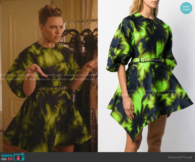 Marques Almeida Printed Asymmetric Dress worn by Amanda (Helene Yorke) on Katy Keene