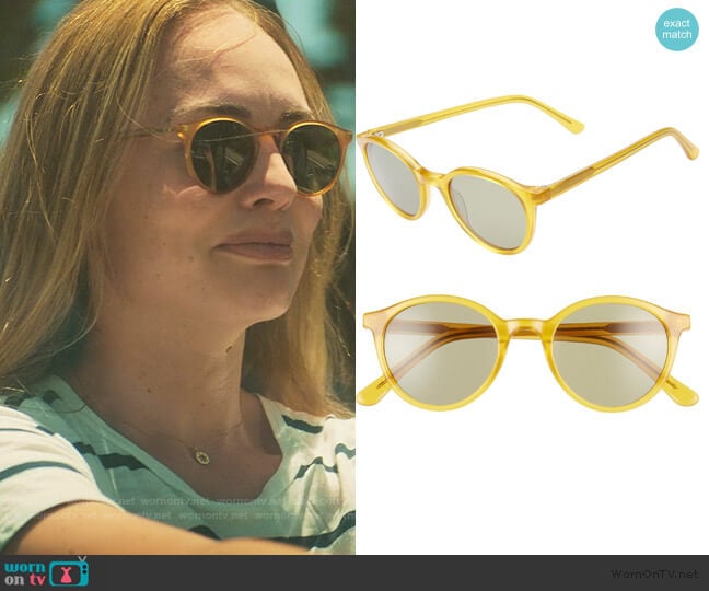 Madewell Layton 48mm Round Sunglasses worn by Zoe Walker (Laura Haddock) on White Lines