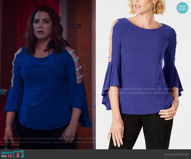 MSK Embellished Bell-Sleeve Top