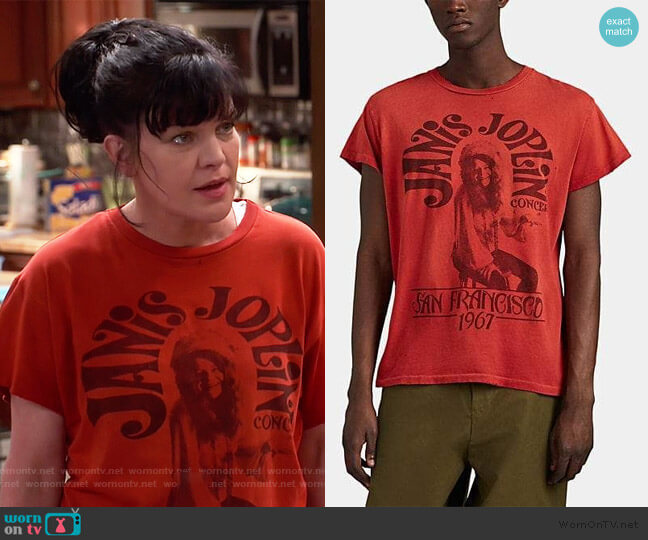 Madeworn Janis Joplin Print Tee worn by Jackie (Pauley Perrette) on Broke