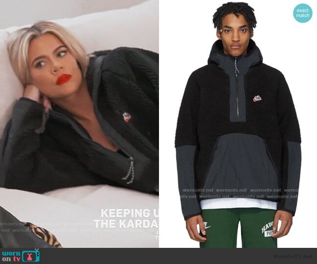 Nike Sherpa Fleece Pullover worn by Khloe Kardashian on Keeping Up with the Kardashians