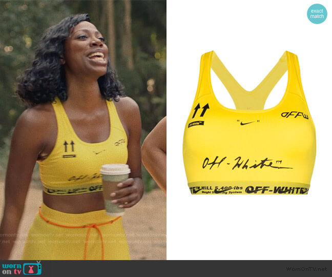 Off-White Nike Logo Print Sports Bra worn by Molly Carter (Yvonne Orji) on Insecure