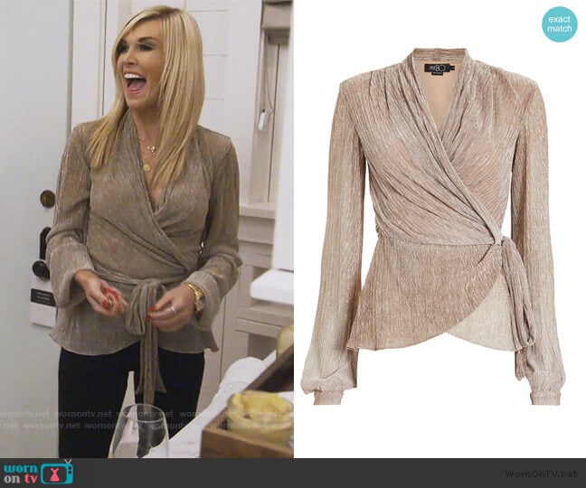 PatBO Ombre Lurex Wrap Top worn by Tinsley Mortimer on The Real Housewives of New York City