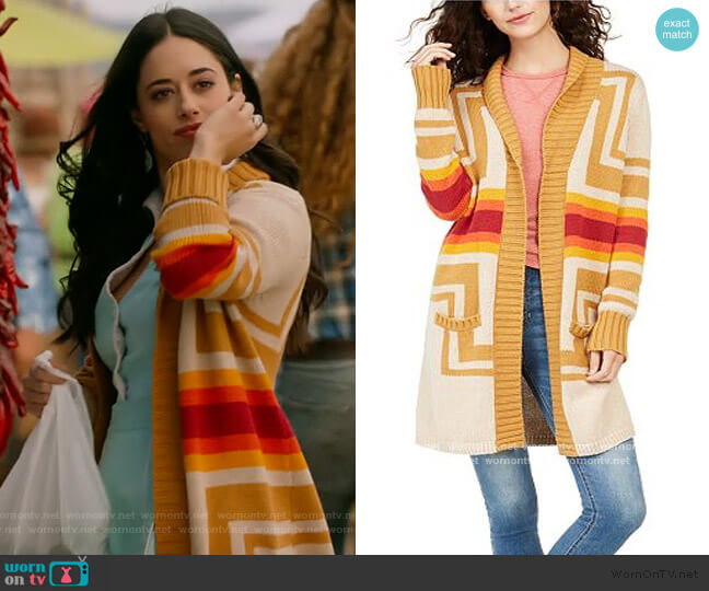 Pendleton Harding Open-Front Cardigan worn by Liz Ortecho (Jeanine Mason) on Roswell New Mexico
