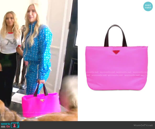 Prada Puffer Nylon Tote Bag worn by Erika Jayne on The Real Housewives of Beverly Hills