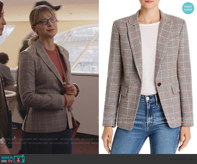 Rag and Bone Windowpane Plaid Blazer worn by Kara Danvers (Melissa Benoist) on Supergirl
