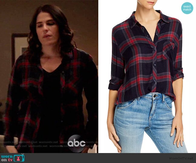 Rails Hunter Plaid Shirt in Navy Iron Currant worn by Laurel Castillo (Karla Souza) on How to Get Away with Murder