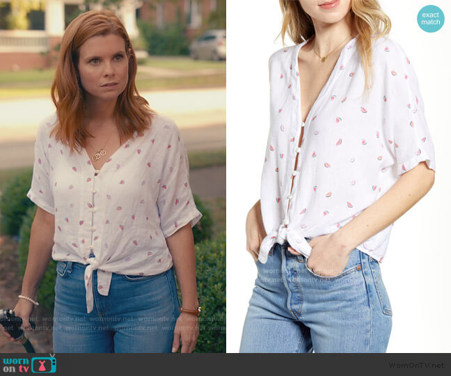 Rails Thea Top in Watermelons worn by Maddie Townsend (JoAnna Garcia Swisher) on Sweet Magnolias