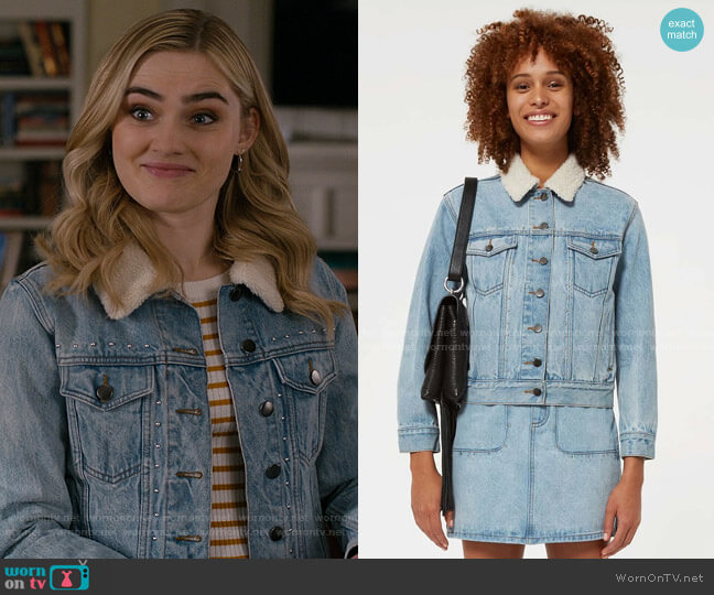 Rebecca Minkoff Clark Jacket worn by Taylor Otto (Meg Donnelly) on American Housewife