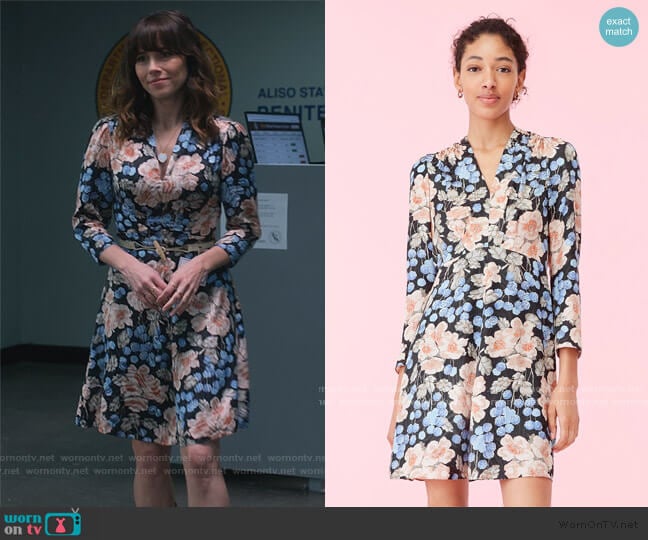 Rebecca Taylor Blush Rose Swirl Dress worn by Judy Hale (Linda Cardellini) on Dead to Me