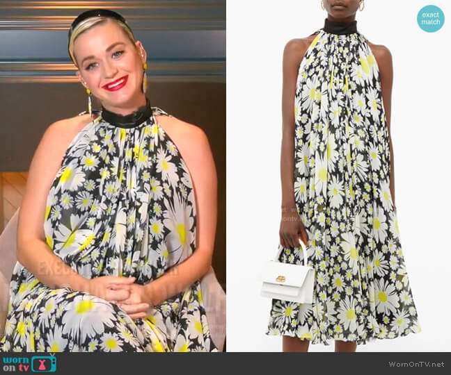Richard Quinn Halterneck Daisy-Print Chiffon Dress worn by Katy Perry on American Idol