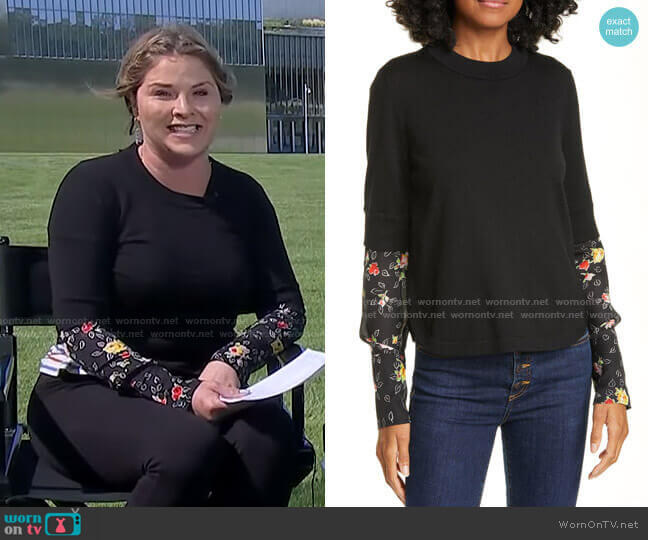 Veronica Beard Roscoe Mixed Media Sweater worn by Jenna Bush Hager on Today