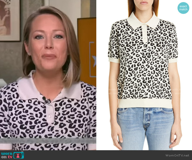 Sandy Liang Snow Short Sleeve Polo Sweater worn by Dylan Dreyer on Today