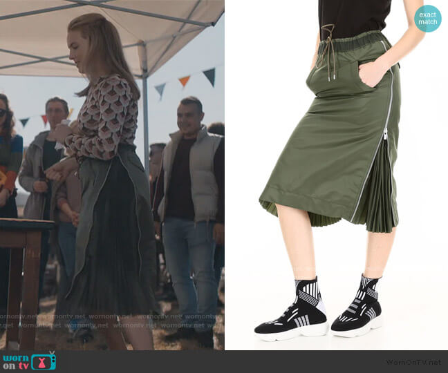Sacai Drawstring Midi Skirt worn by Villanelle (Jodie Comer) on Killing Eve