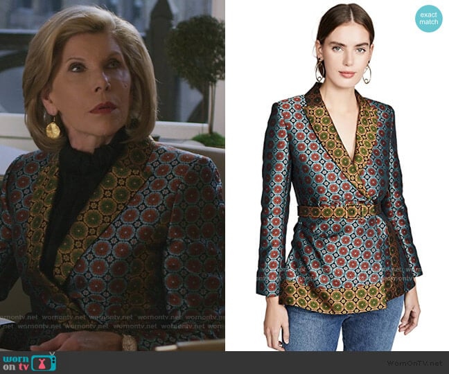 Saloni Maxima Jacket worn by Diane Lockhart (Christine Baranski) on The Good Fight