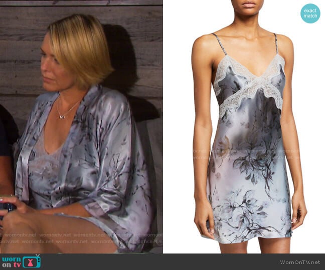 Samantha Chang Floral-Print Classic Lace-Trim Chemise worn by Nicole Walker (Arianne Zucker) on Days of our Lives