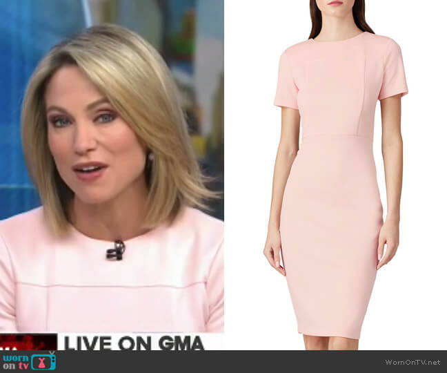 Alexia Admor Scuba Sheath Dress worn by Amy Robach on Good Morning America
