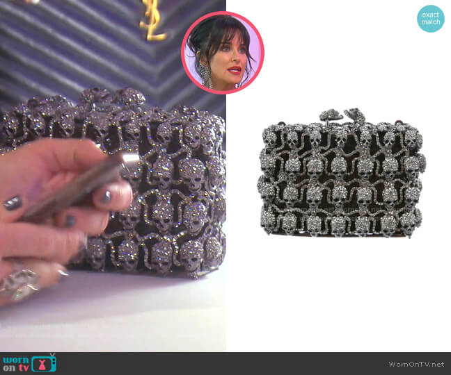 Shay Skull Clutch Bag worn by Kyle Richards on The Real Housewives of Beverly Hills