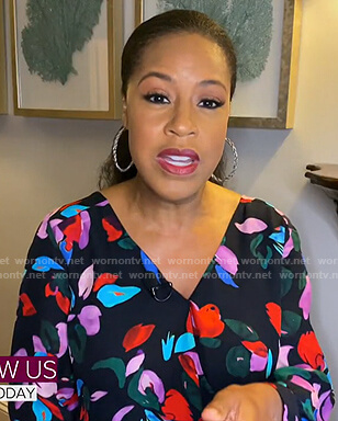 Sheinelle’s black floral blouse on Today