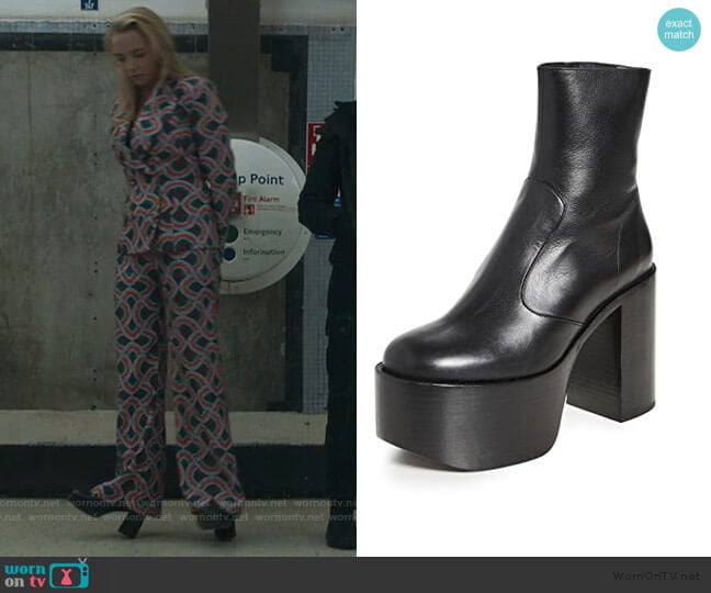 Simon Miller High Raid Booties worn by Villanelle (Jodie Comer) on Killing Eve
