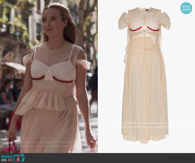 Simone Rocha Sheer Embellished Midi Dress worn by Villanelle (Jodie Comer) on Killing Eve