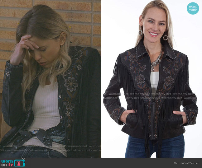 Scully L1005 Vintage Embroidered Fringe Jacket worn by Jenna Cameron (Riley Voelkel) on Roswell New Mexico