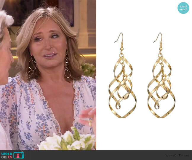 Sonja Annabell Twist Earrings worn by Sonja Morgan on The Real Housewives of New York City