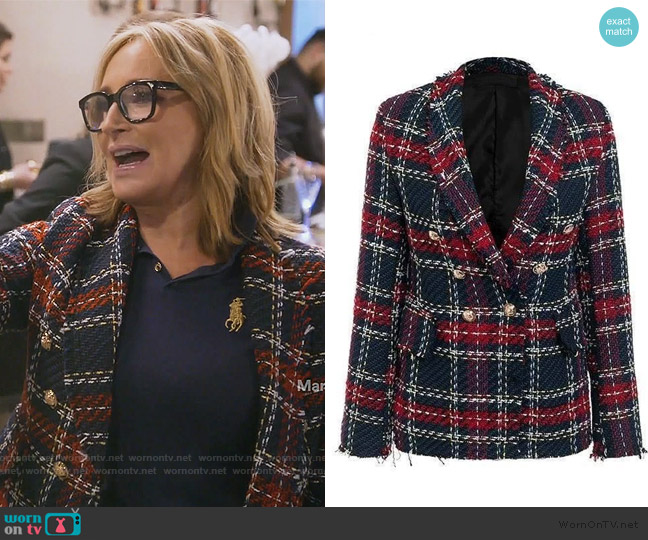 Sonja Courtney Plaid Blazer worn by Sonja Morgan on The Real Housewives of New York City