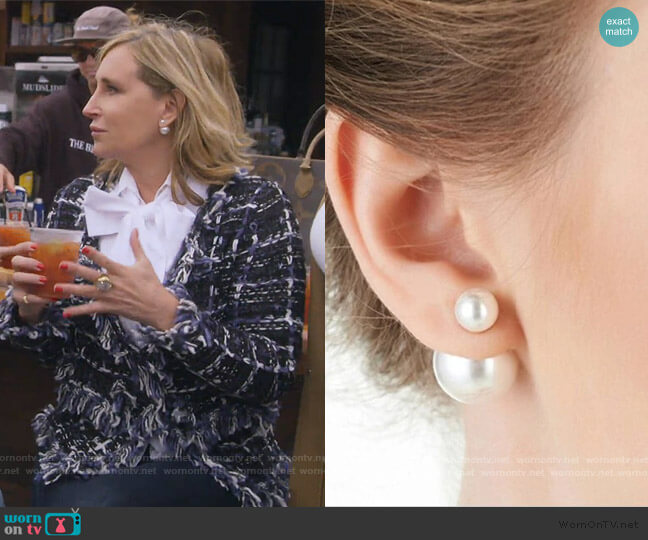 Sonja Double Pearl Stud Earrings worn by Sonja Morgan on The Real Housewives of New York City