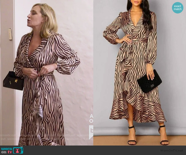 Sonja Zebra Wrap Dress worn by Sonja Morgan on The Real Housewives of New York City