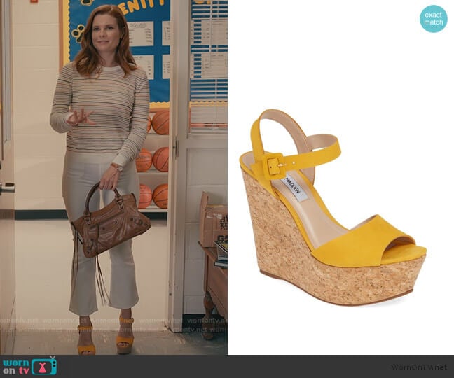 Steve Maden Citrus Platform Wedge Sandal worn by Maddie Townsend (JoAnna Garcia Swisher) on Sweet Magnolias