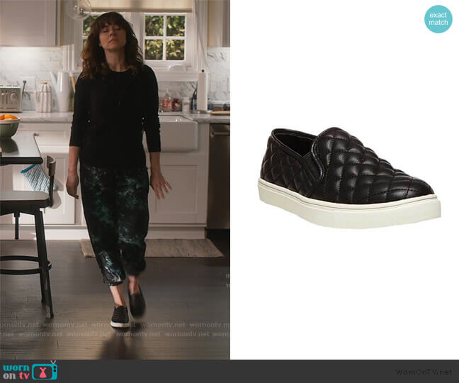 Steve Madden Ecentrcq Quilted Slip-on Sneaker worn by Judy Hale (Linda Cardellini) on Dead to Me