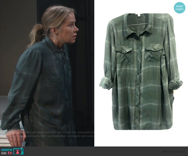 Style & Co Plaid Shirt worn by Jen Harding (Christina Applegate) on Dead to Me