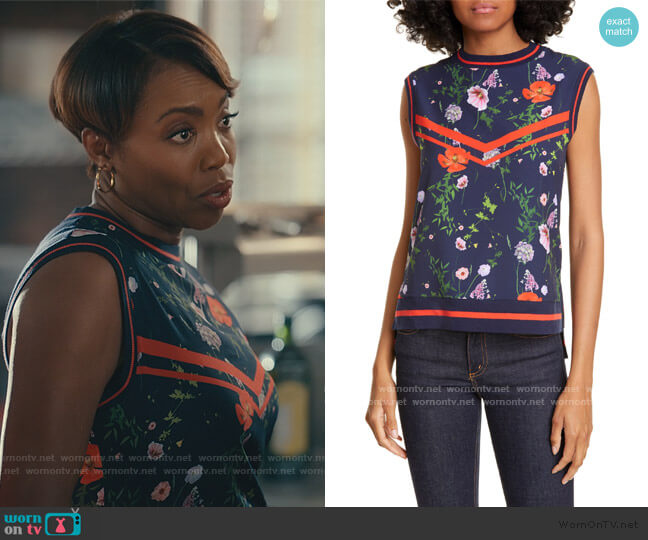 Ted Baker Hedgerow Ribbed Trim Top worn by Helen Decatur (Heather Headley) on Sweet Magnolias