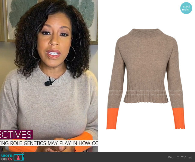 The House of Bruar Brodie Cashmere Claudia Cuff Sweater worn by Sheinelle Jones on Today