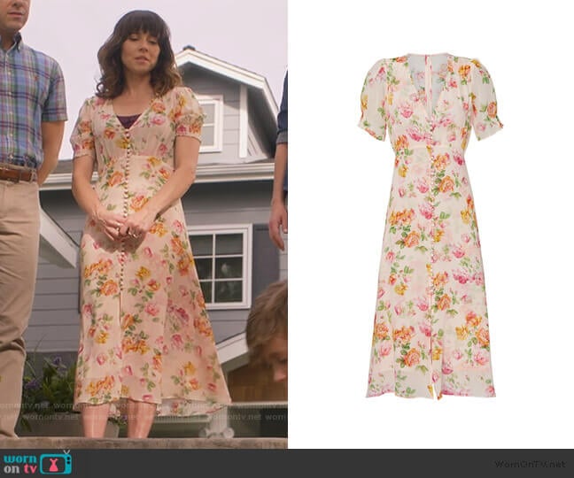 The Kooples Button Front Robe Dress worn by Judy Hale (Linda Cardellini) on Dead to Me