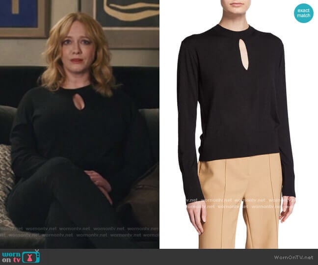 Theory Keyhole Turtleneck Regal Wool Sweater worn by Beth Boland (Christina Hendricks) on Good Girls