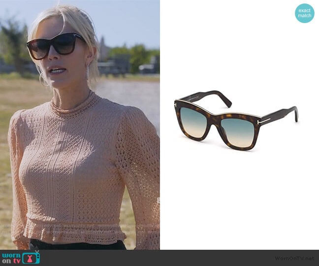Tom Ford Julie 52MM Square Sunglasses worn by Tinsley Mortimer on The Real Housewives of New York City