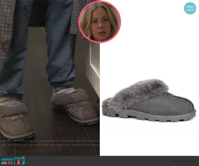 Ugg Coquette Slippers worn by Jen Harding (Christina Applegate) on Dead to Me