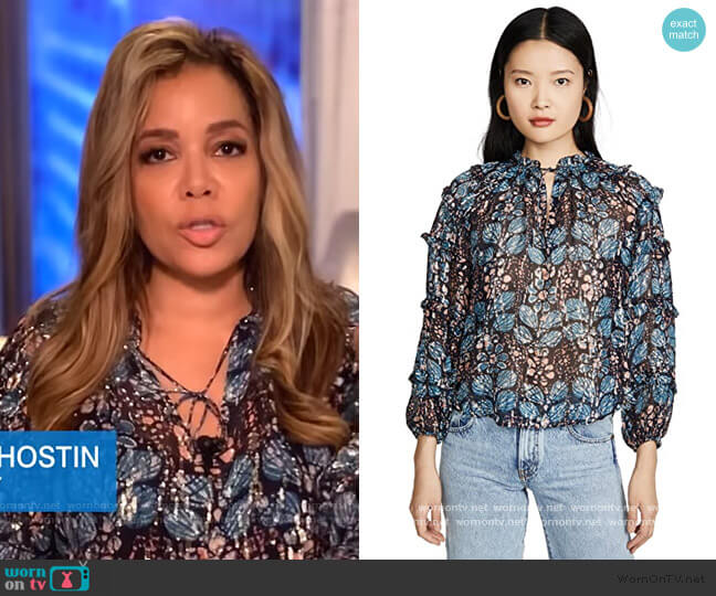 Ulla Johnson Roma Blouse worn by Sunny Hostin on The View