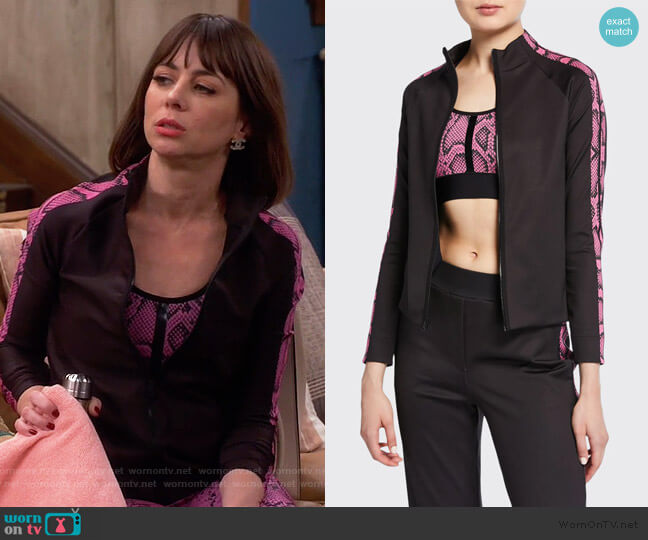 Ultracor Bionic Linear Python Track Jacket worn by Elizabeth (Natasha Leggero) on Broke