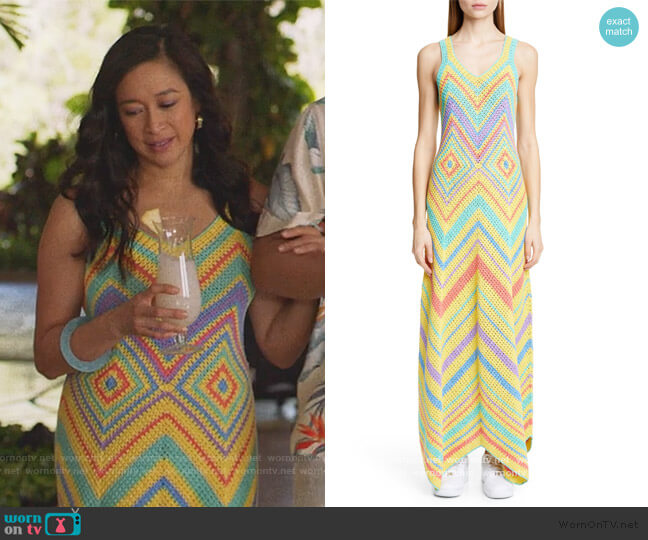 Victor Glemaud A-Line Crochet Maxi Dress