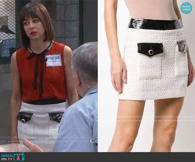 Veronica Beard Tweed a-line Skirt worn by Elizabeth (Natasha Leggero) on Broke