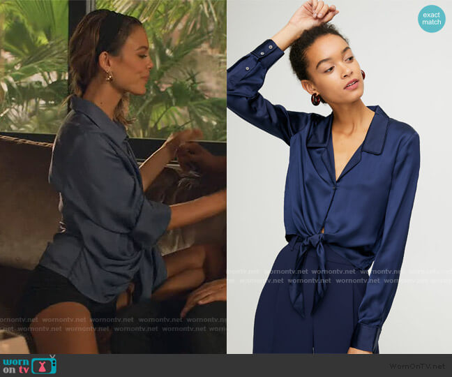 Wilfred Tie-Front Blouse worn by Noa Hamilton (Nathalie Kelley) on The Baker and the Beauty