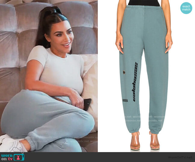 Yeezy Calabasas French Terry Pants worn by Kim Kardashian on Keeping Up with the Kardashians