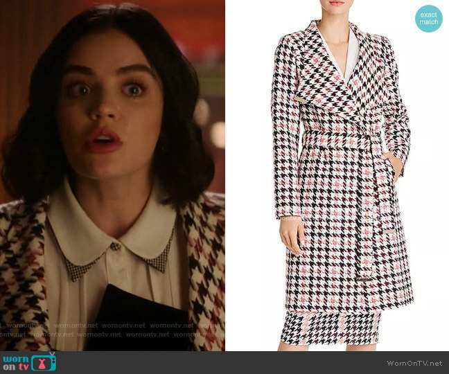 Ted Baker Abellaa Houndstooth Belted Coat worn by Katy Keene (Lucy Hale) on Katy Keene