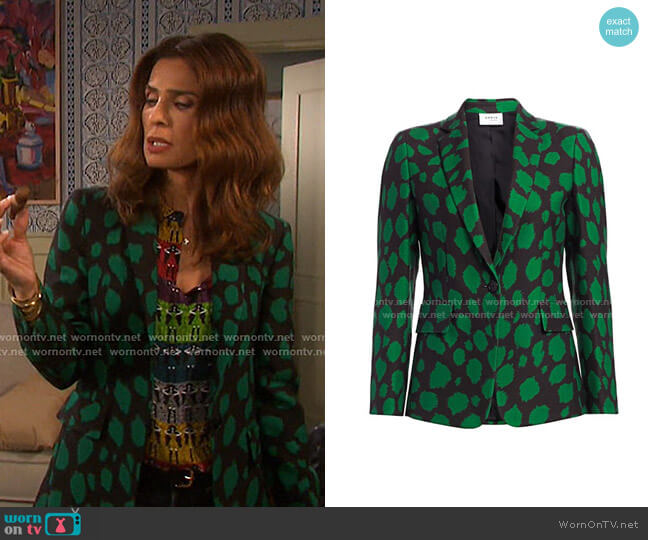 Akris punto Leo-Print Wool Jersey Blazer worn by Hope Williams (Kristian Alfonso) on Days of our Lives
